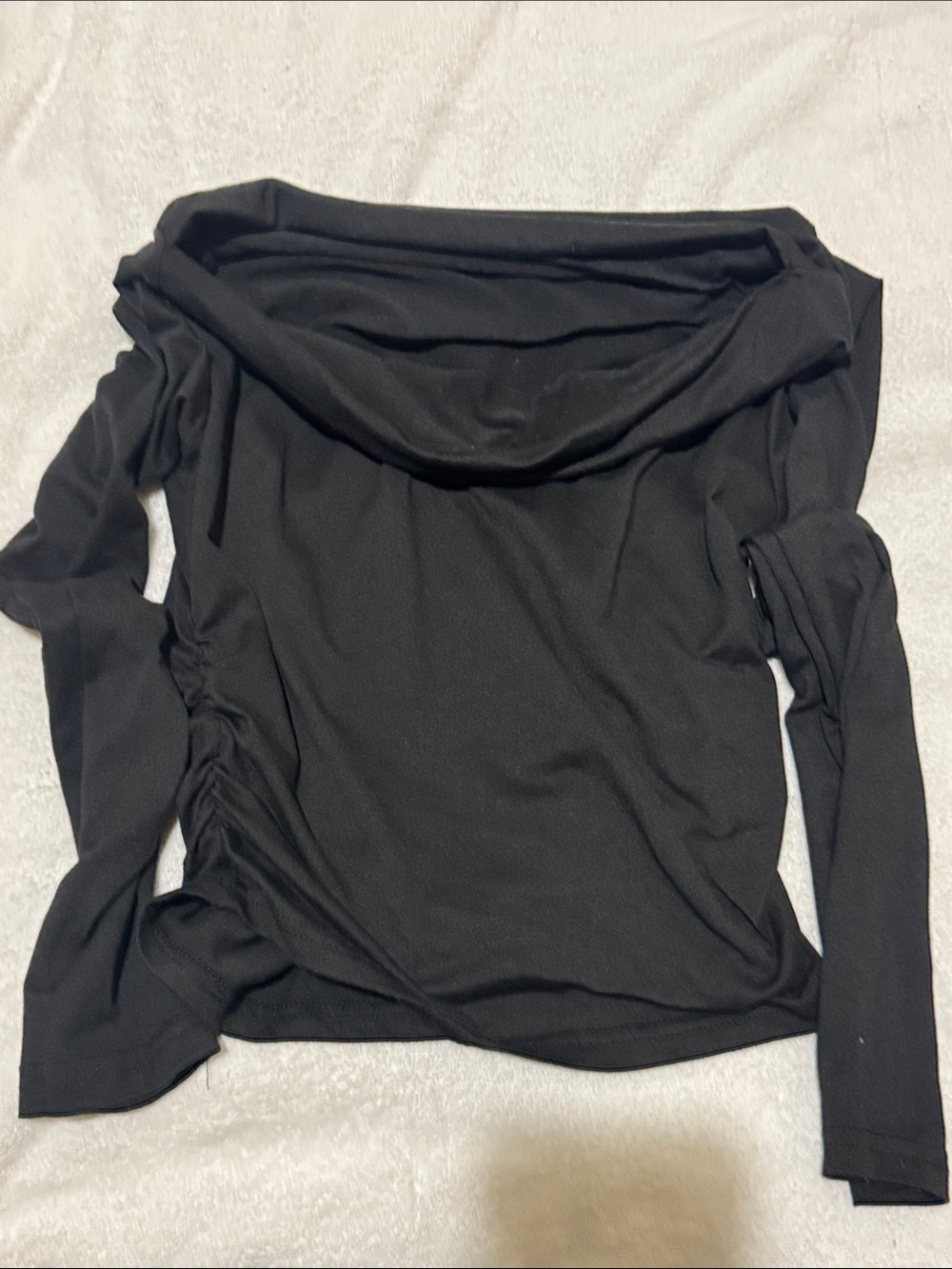 SHEIN Black Off-Shoulder Long Sleeve Top